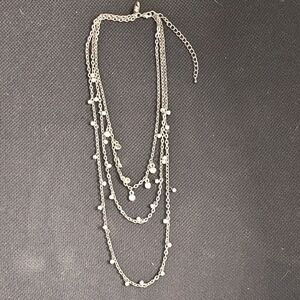 Elegant Silver Layered Necklace